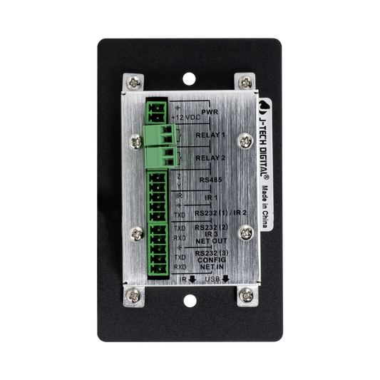 Customizable control panel wall plate for RS-232 and IR