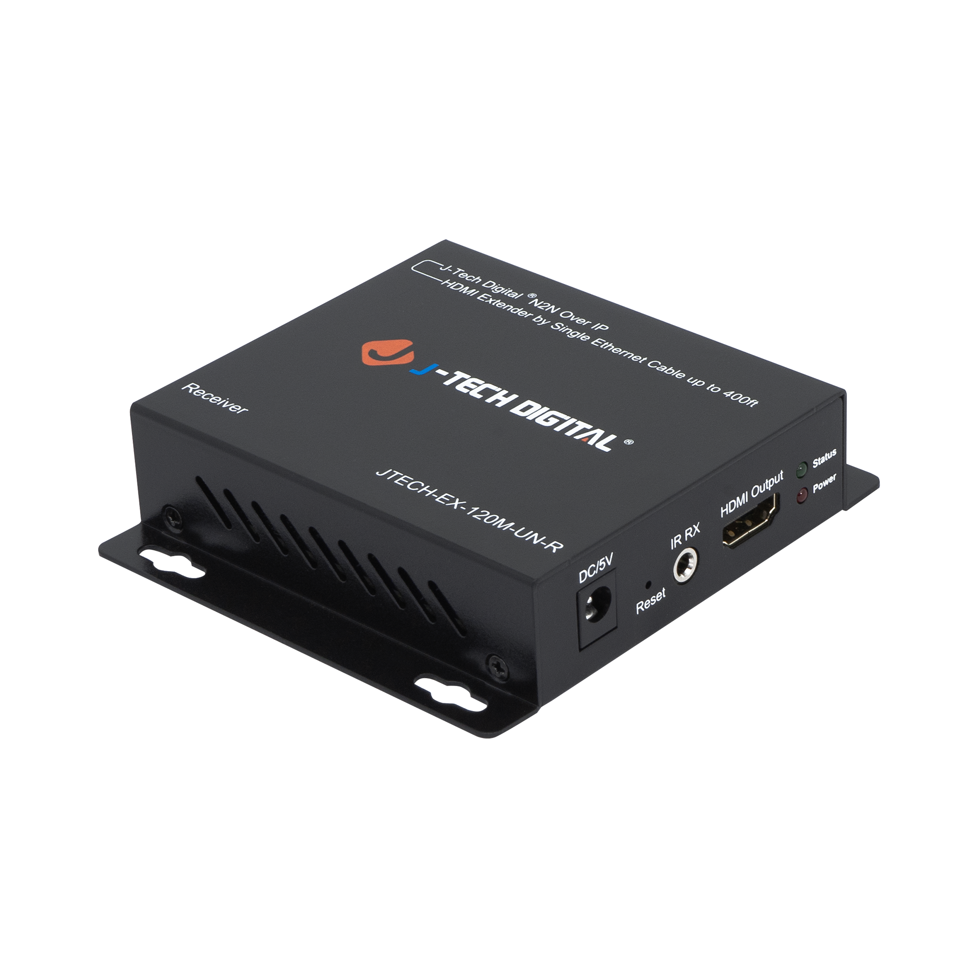 High-Performance HDMI Extender Balun Receiver – Extends 1080P HDMI Signal Over 120m, Flexible Setup, Works with J-Tech Digital Non-PoE AV Over IP Switches