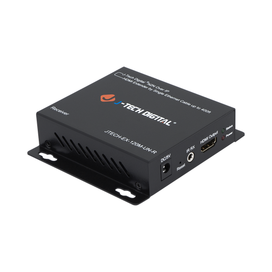 High-Performance HDMI Extender Balun Receiver – Extends 1080P HDMI Signal Over 120m, Flexible Setup, Works with J-Tech Digital Non-PoE AV Over IP Switches