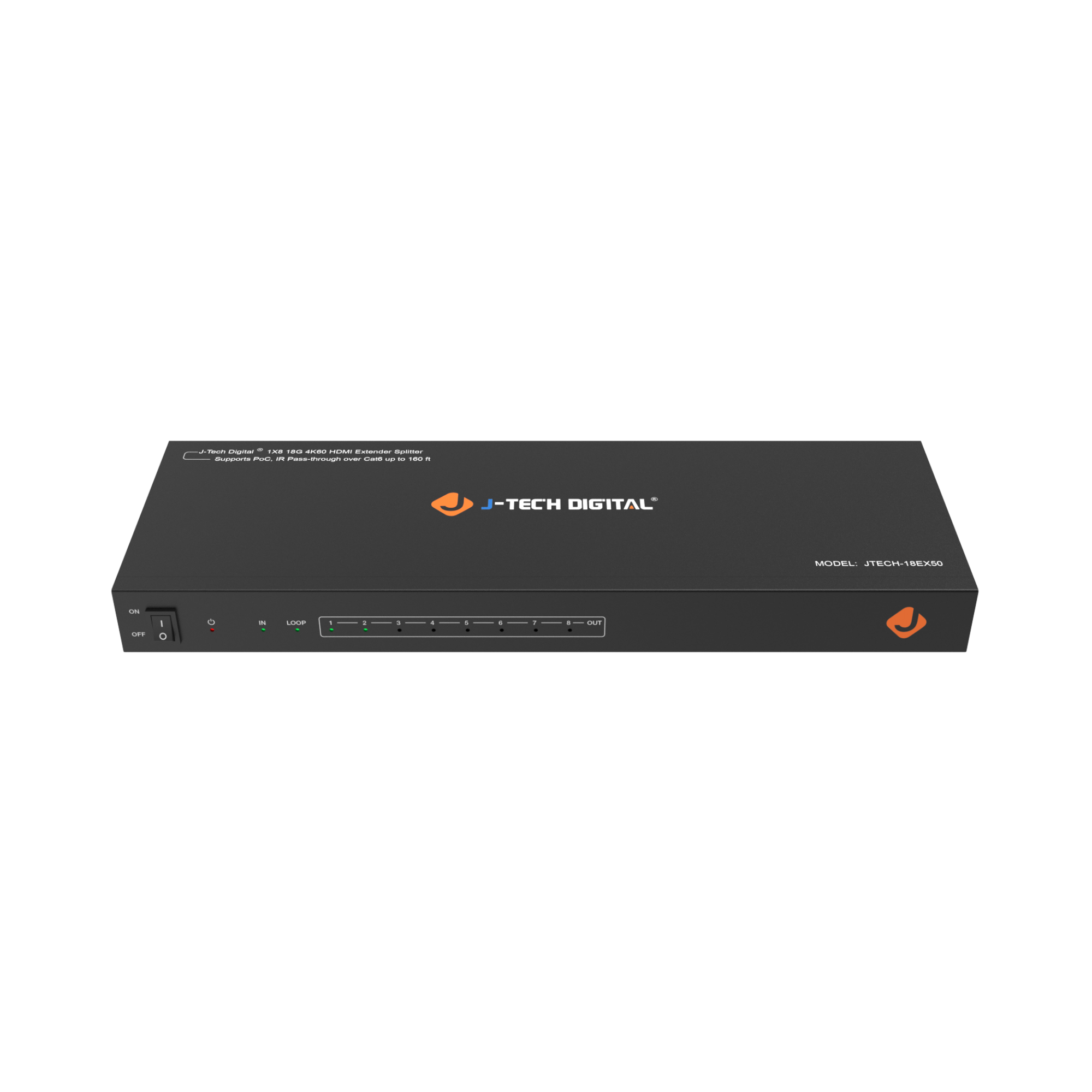 1x8 HDMI 2.0 Splitter Extender with 4K 60Hz Support