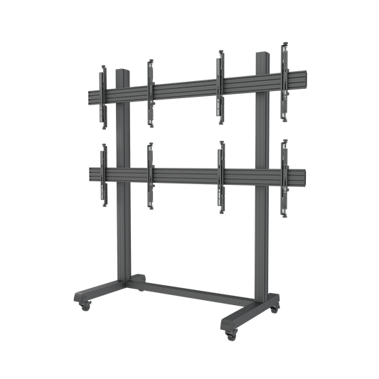 Video wall mount with integrated cable management for clean setups