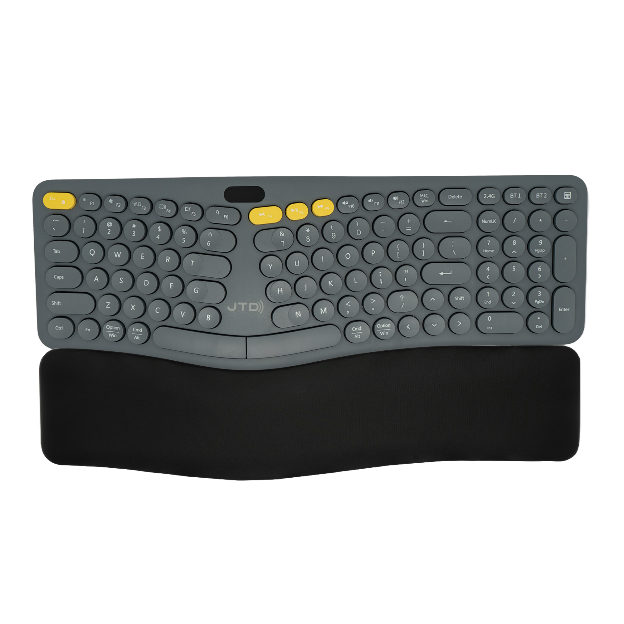 Wireless Ergonomic Split Keyboard with Wrist Rest for Comfort