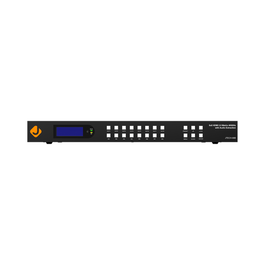 Distribute 4K UHD content to 8 outputs with the 8x8 HDMI matrix. Features HDR, Dolby Vision, and various control options for a flexible and efficient setup.