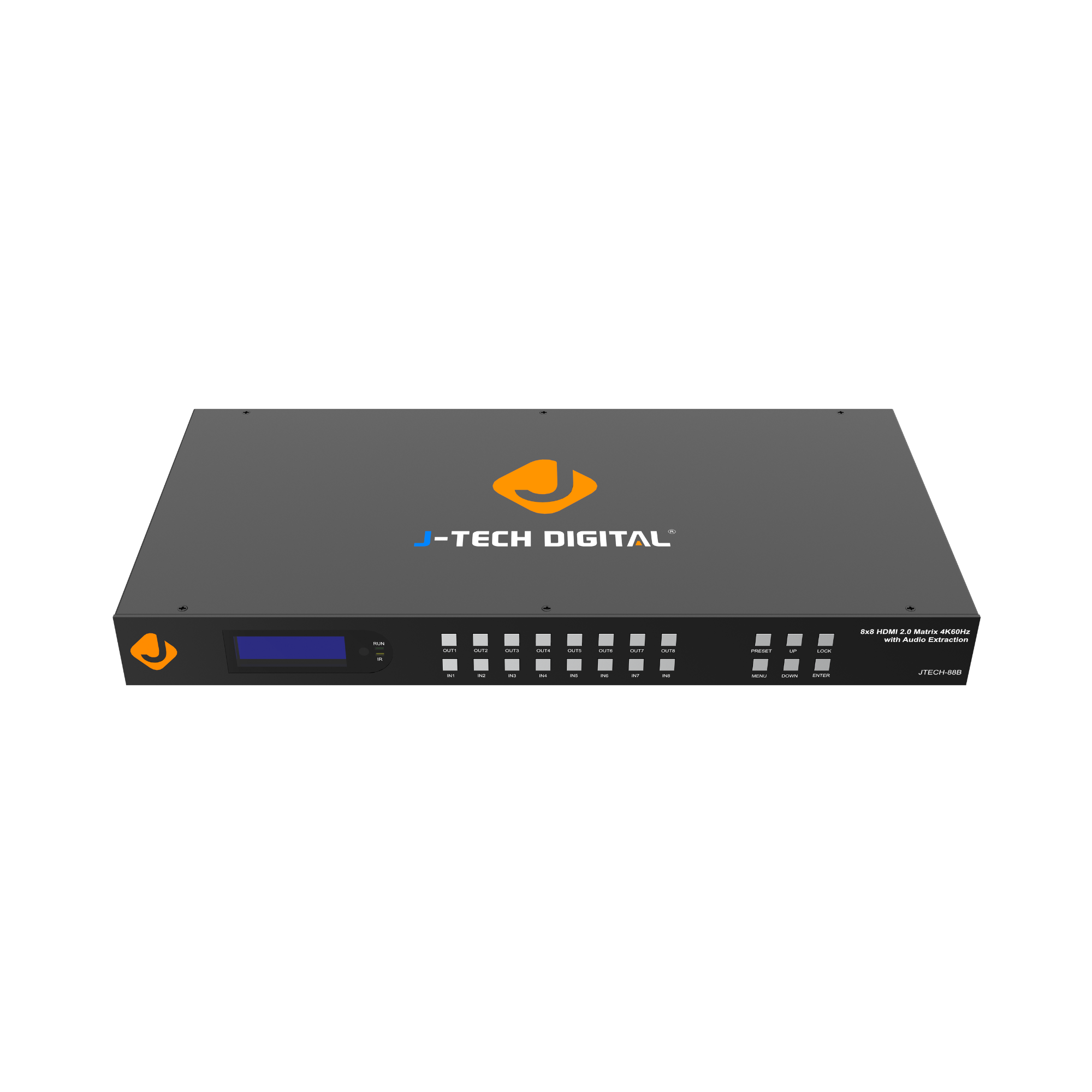 4K 60Hz 8x8 HDMI Matrix with Analog Audio Embed & Extract | JTECH-88B 4K 60Hz 8x8 HDMI Matrix with Analog Audio Embed & Extract | JTECH-88B