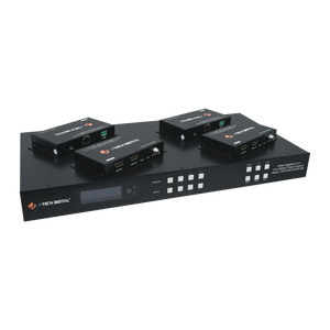 4K 60Hz 4x4 HDBaseT HDMI Extender with PoC (130ft) | JTECH-MXT40