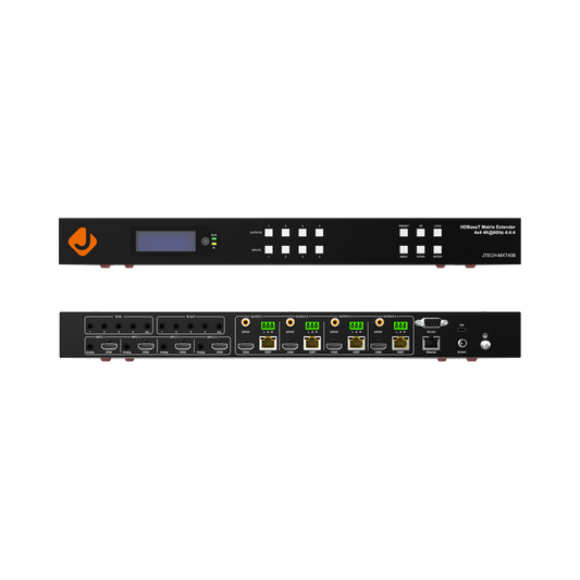 HDMI extender with 4 HDMI outputs and 4 HDBaseT ports