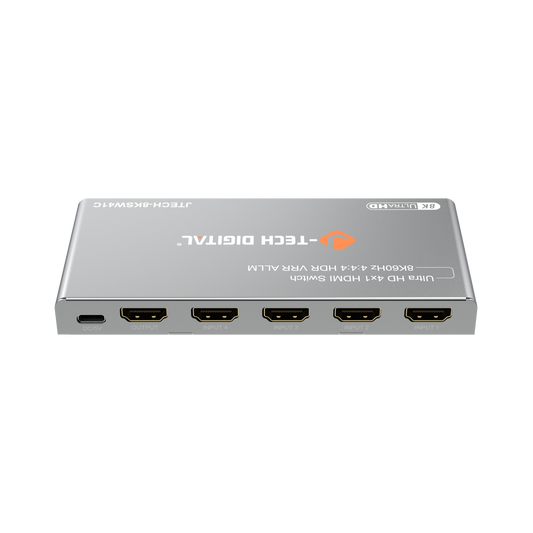 4x1 HDMI Switch with Auto and Manual Switching for 8K UHD.