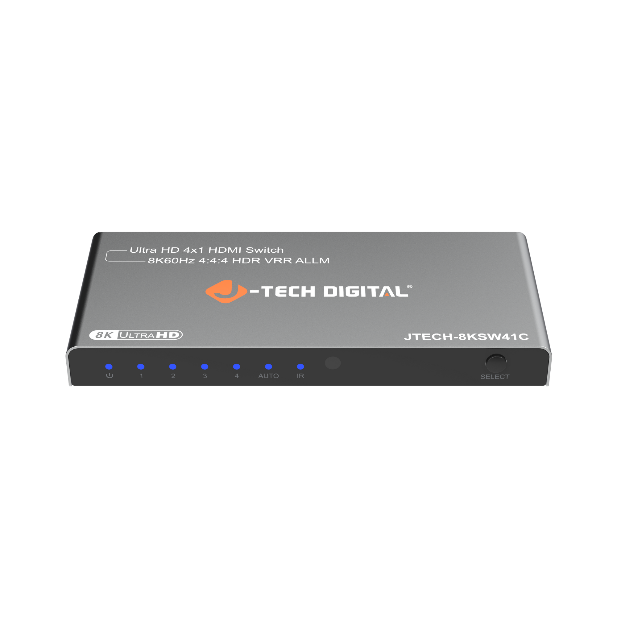 8K 4x1 HDMI Switch – Switch between 4 HDMI devices with ease, supports 8K 60Hz, 4K 120Hz, HDR, Dolby Vision, and features both auto and manual switching modes.