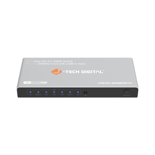 4x1 HDMI Switch – Connect up to 4 HDMI devices to a single display with support for 4K@60Hz resolution, HDR, Dolby Vision, and auto/manual switching.