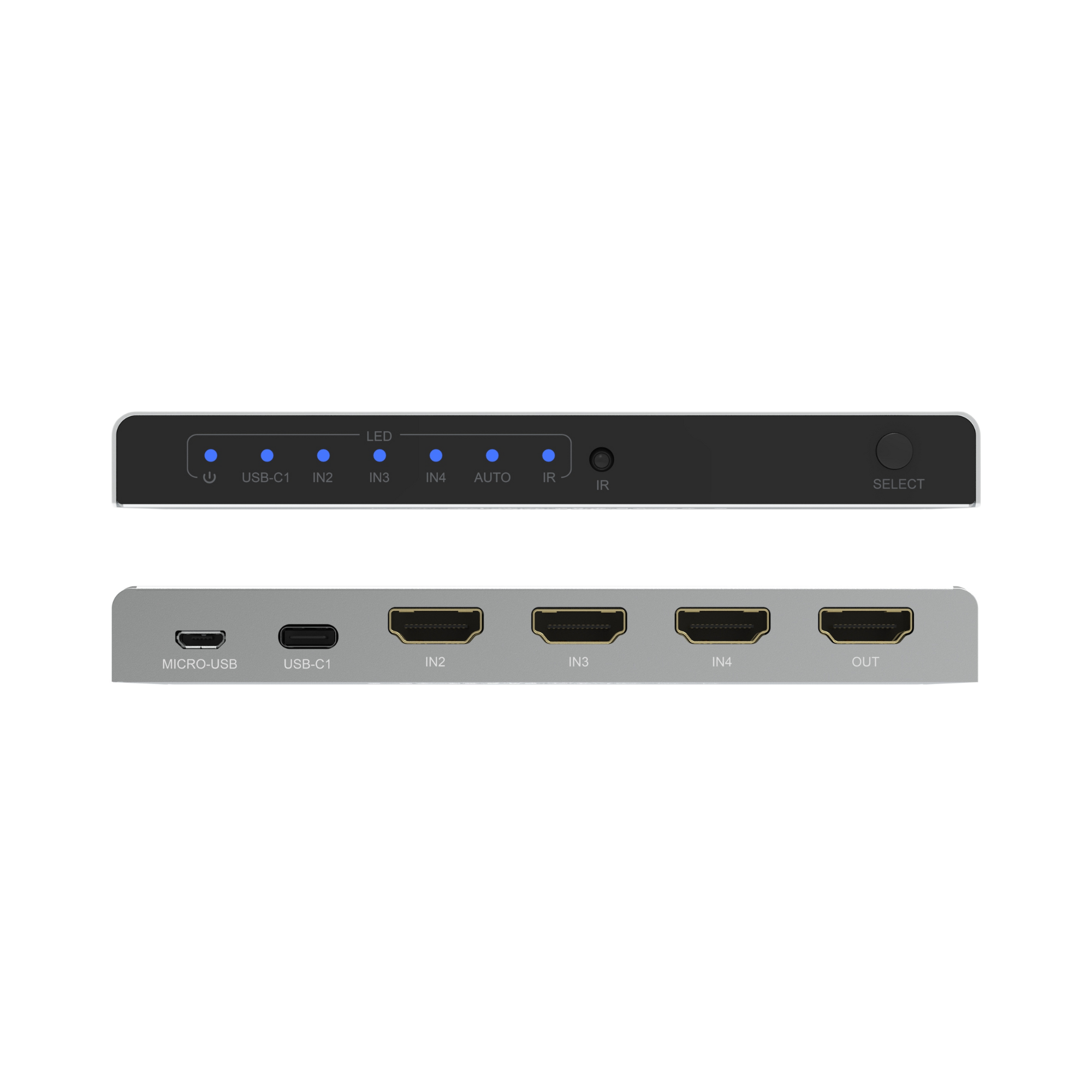 4K HDMI Switch for switching between 4 sources connected to 1 display.