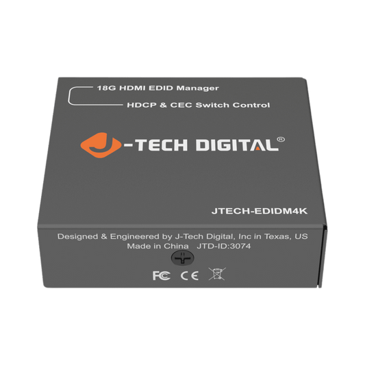 jtd-3074 4K 60Hz HDMI EDID Emulator with HDCP Management and CEC Support top front angle