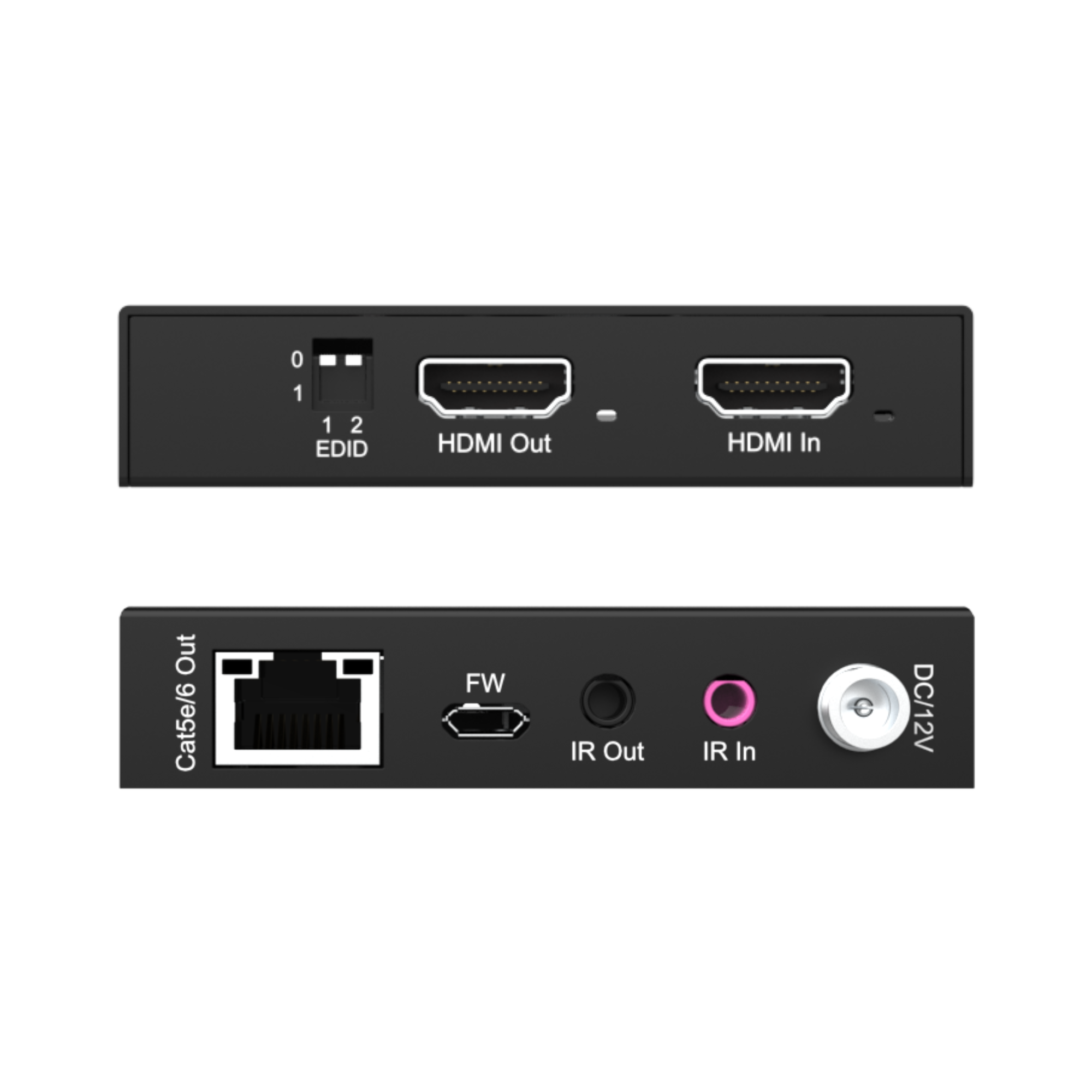 HDMI switcher with multiple ports on a white background