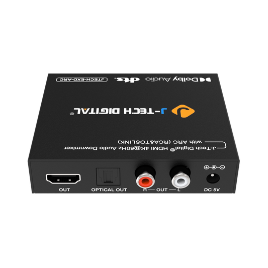 HDMI ARC audio extractor for smart TVs – Extract TV audio via ARC and send it to soundbars or AV receivers through optical output.