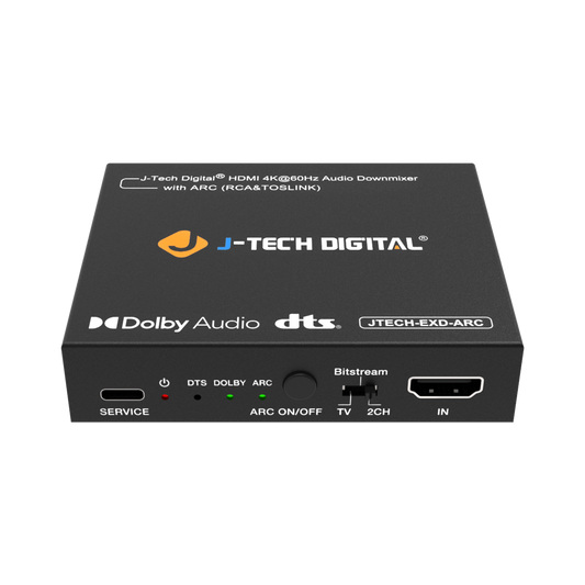 HDMI audio extractor with RCA & Optical outputs – Convert HDMI audio to RCA or SPDIF for external speakers, AV receivers, and home theaters.