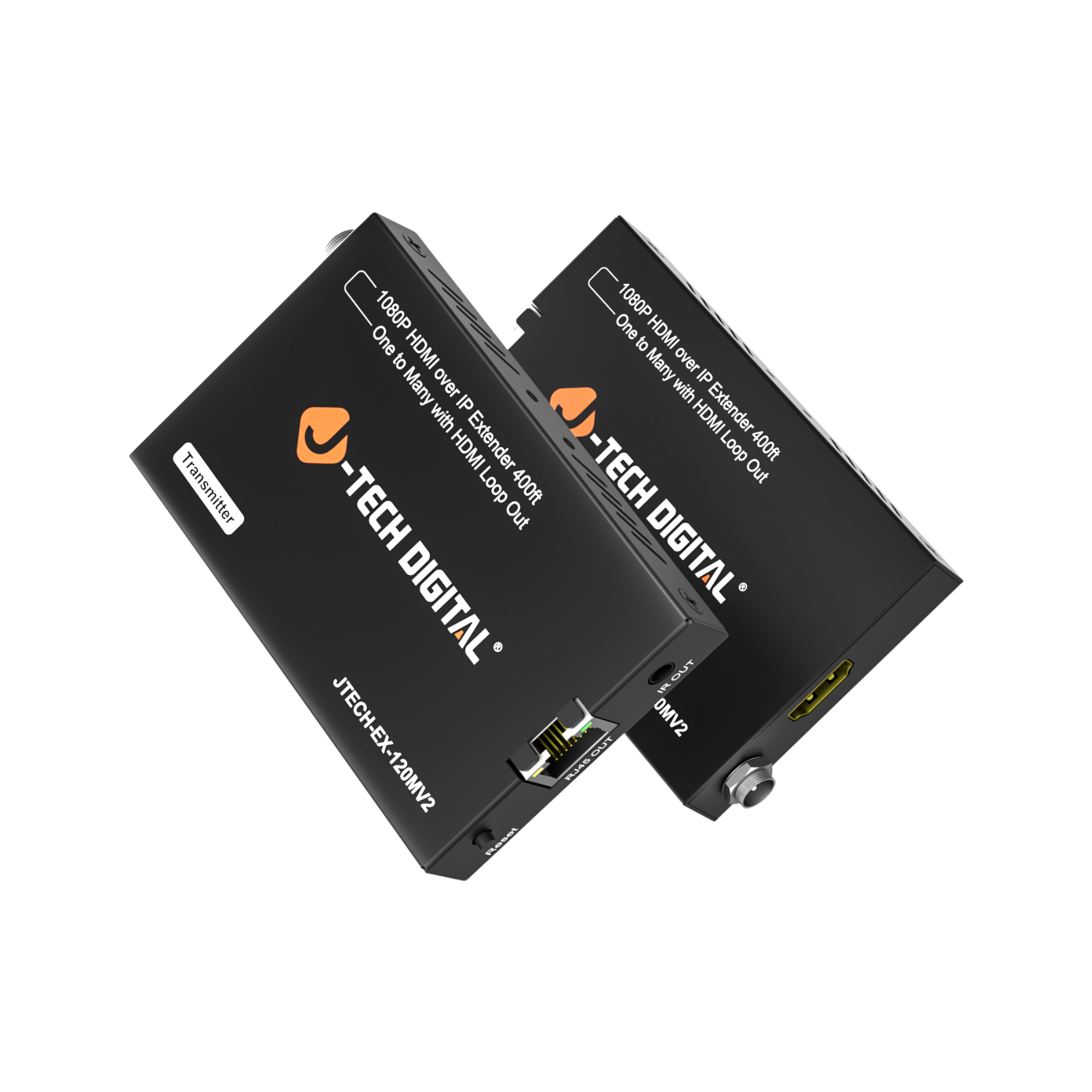 HDMI extender over Cat6 up to 400ft – Transmit 1080p video over Ethernet for home theaters, digital signage, and conference rooms.