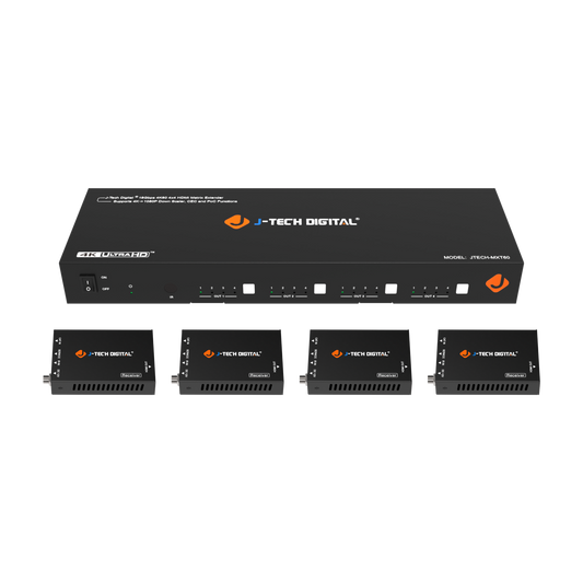 4x4 HDMI matrix extender for seamless 4K video distribution.