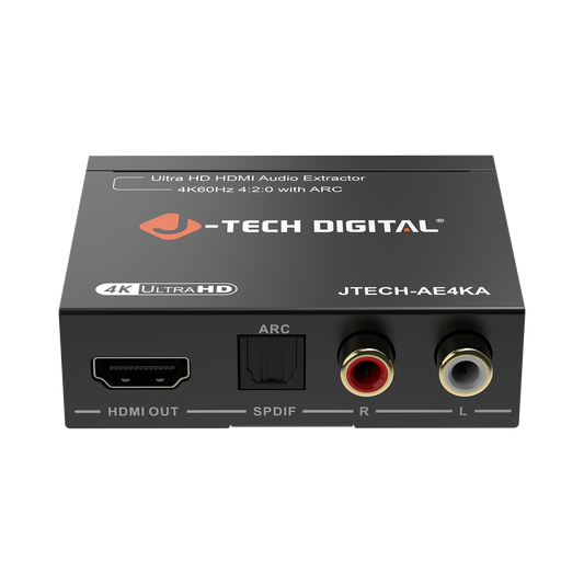 J-Tech Digital 4K HDMI audio extractor with RCA and Optical outputs