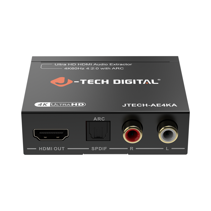 J-Tech Digital 4K HDMI audio extractor with ARC, HDMI out, SPDIF, RCA L/R ports