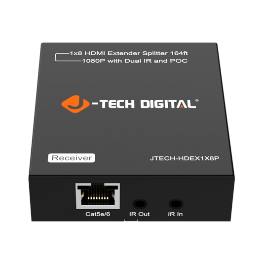 full hd 1080p 1x8 hdmi splitter receiver top front view