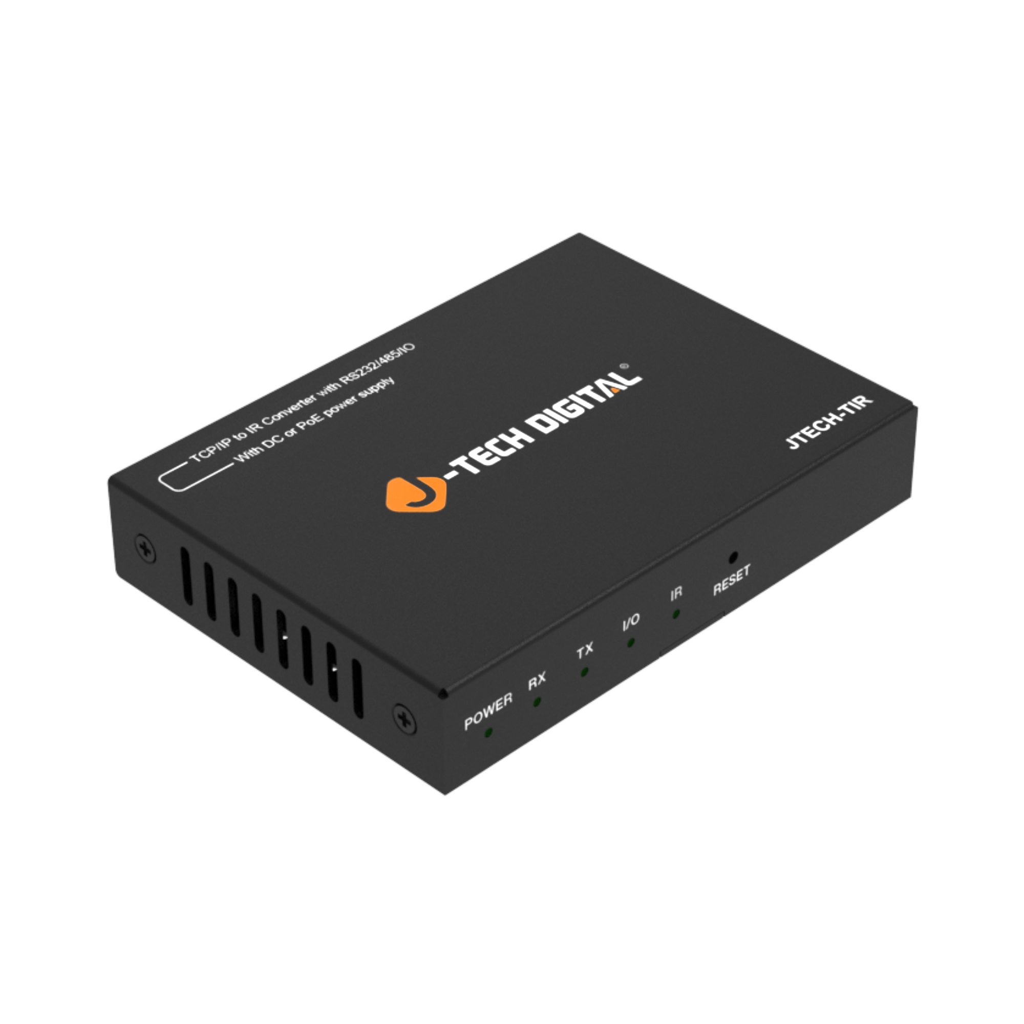 jtd-3212 TCP/IP to IR Converter with RS232/485/IO side angle 1