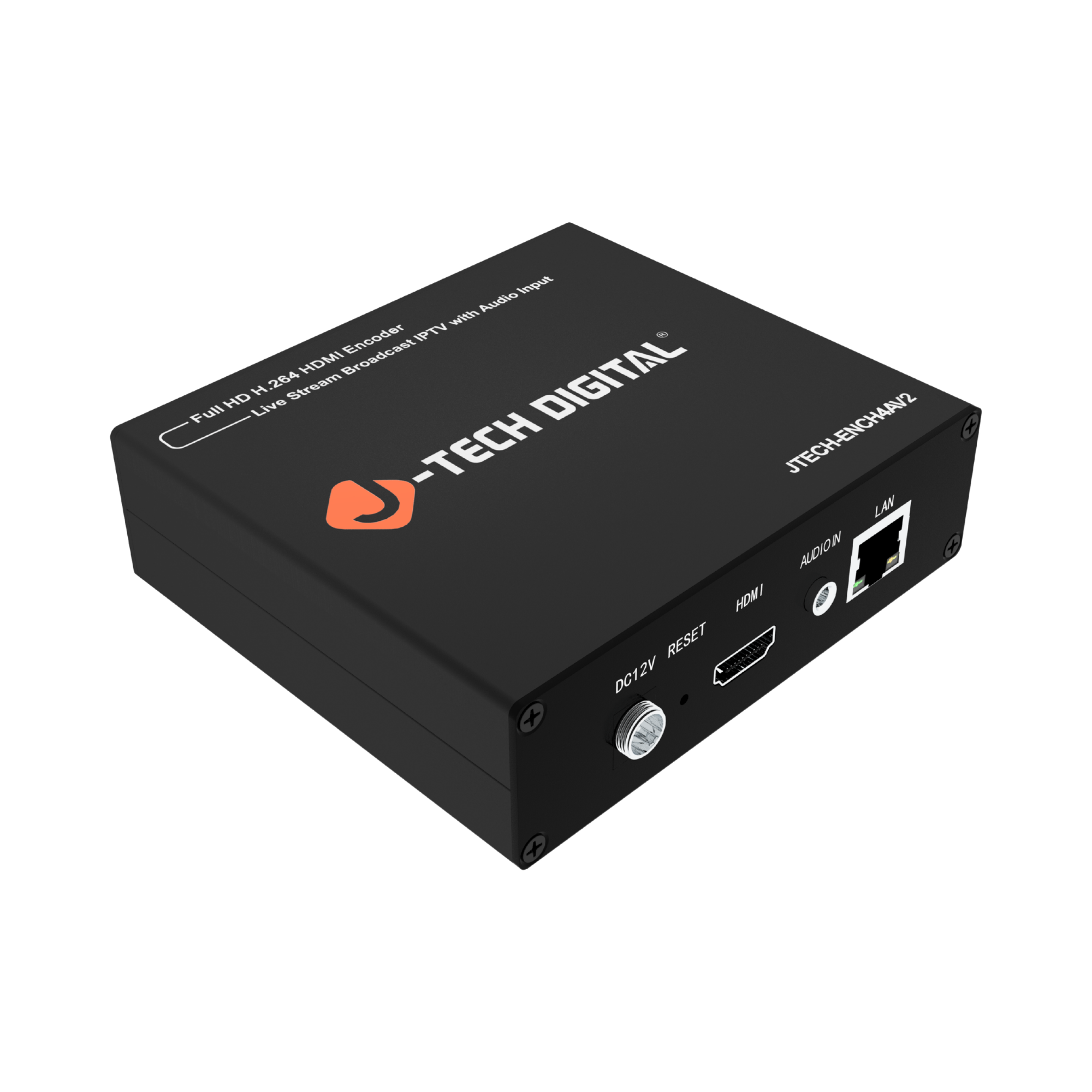 Black electronic device with 'J-Tech Digital' branding on a white background