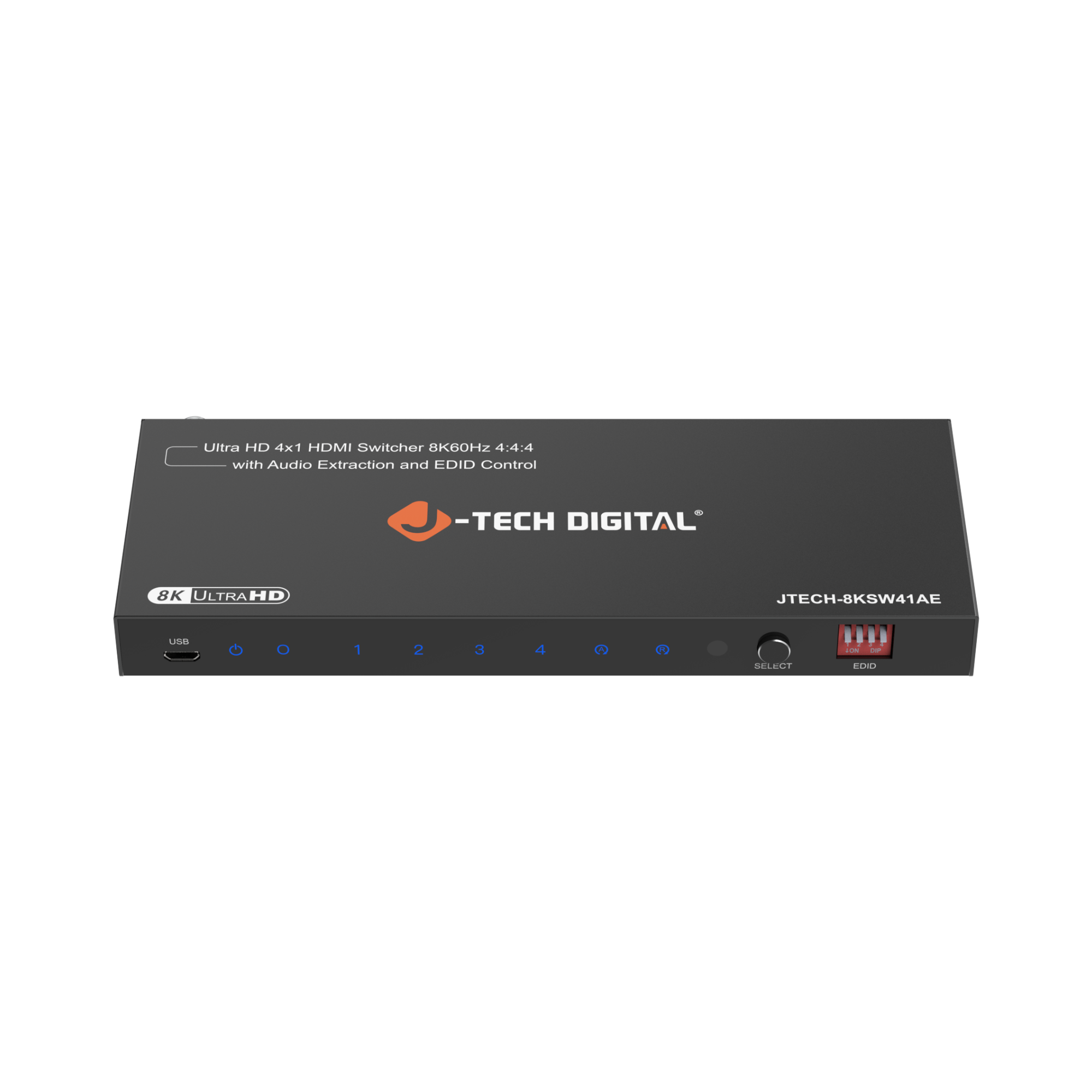 8K 60Hz HDMI Switch 4 In 1 Out with Audio Extraction | JTECH-8KSW41AE 8K 60Hz HDMI Switch 4 In 1 Out with Audio Extraction | JTECH-8KSW41AE