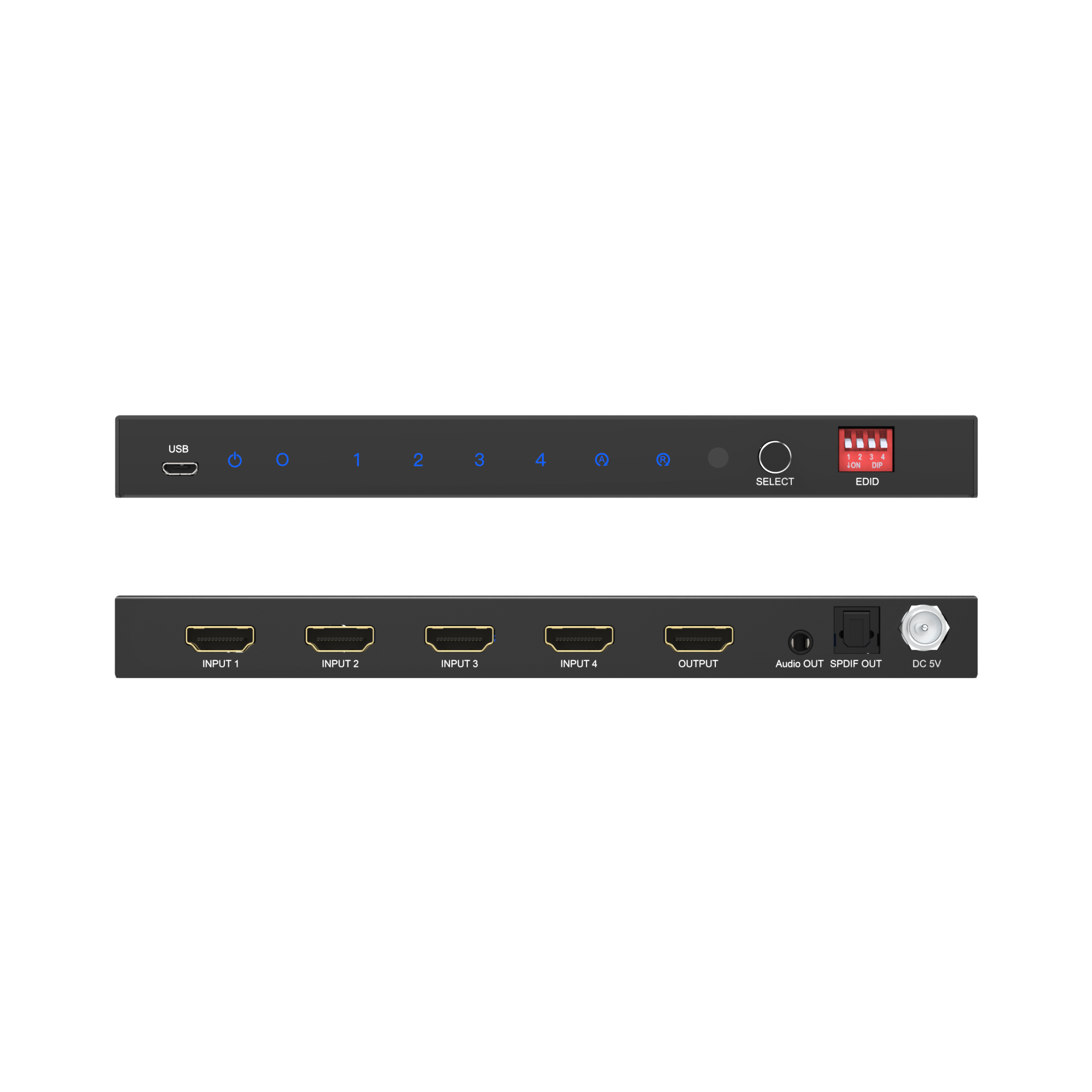 8k 60hz 4k 120hz 1080p 240hz 2x1 hdmi switch switcher front and back ports overview