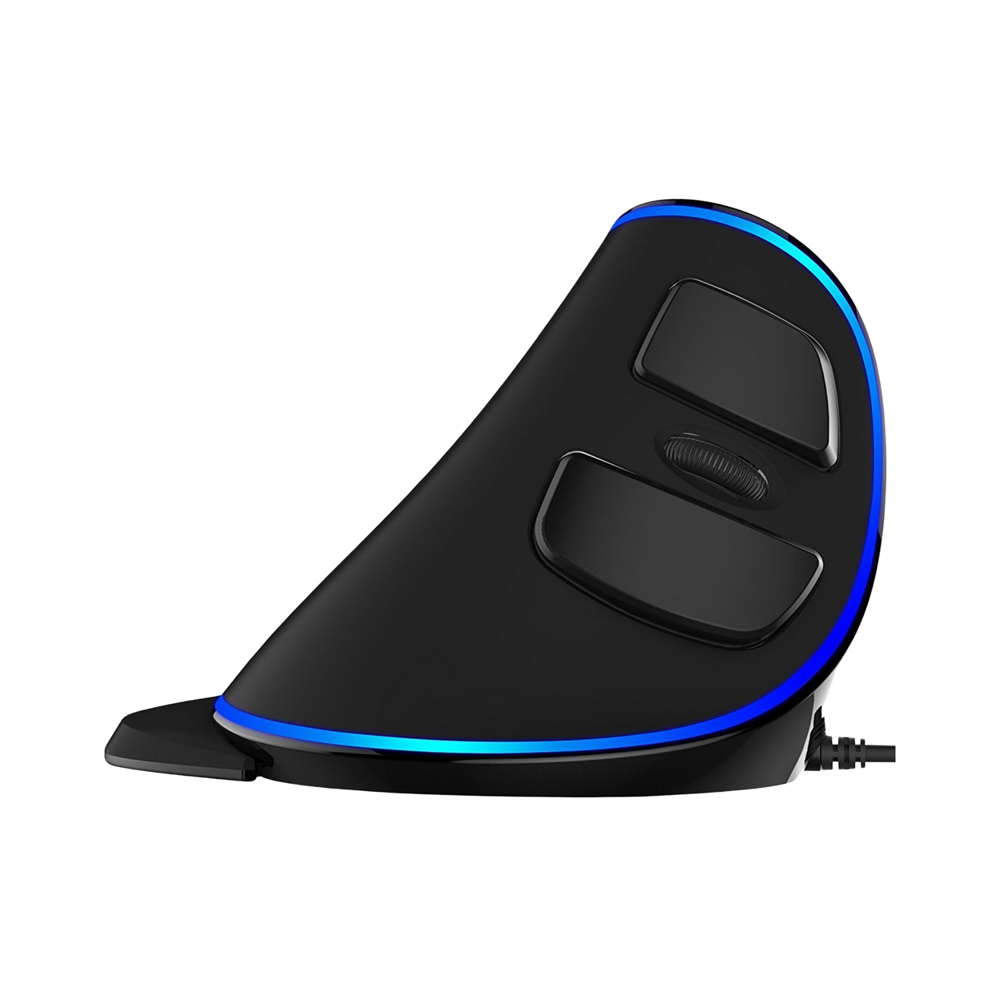 Ergonomic Wired Vertical Mouse with Blue LED Trim