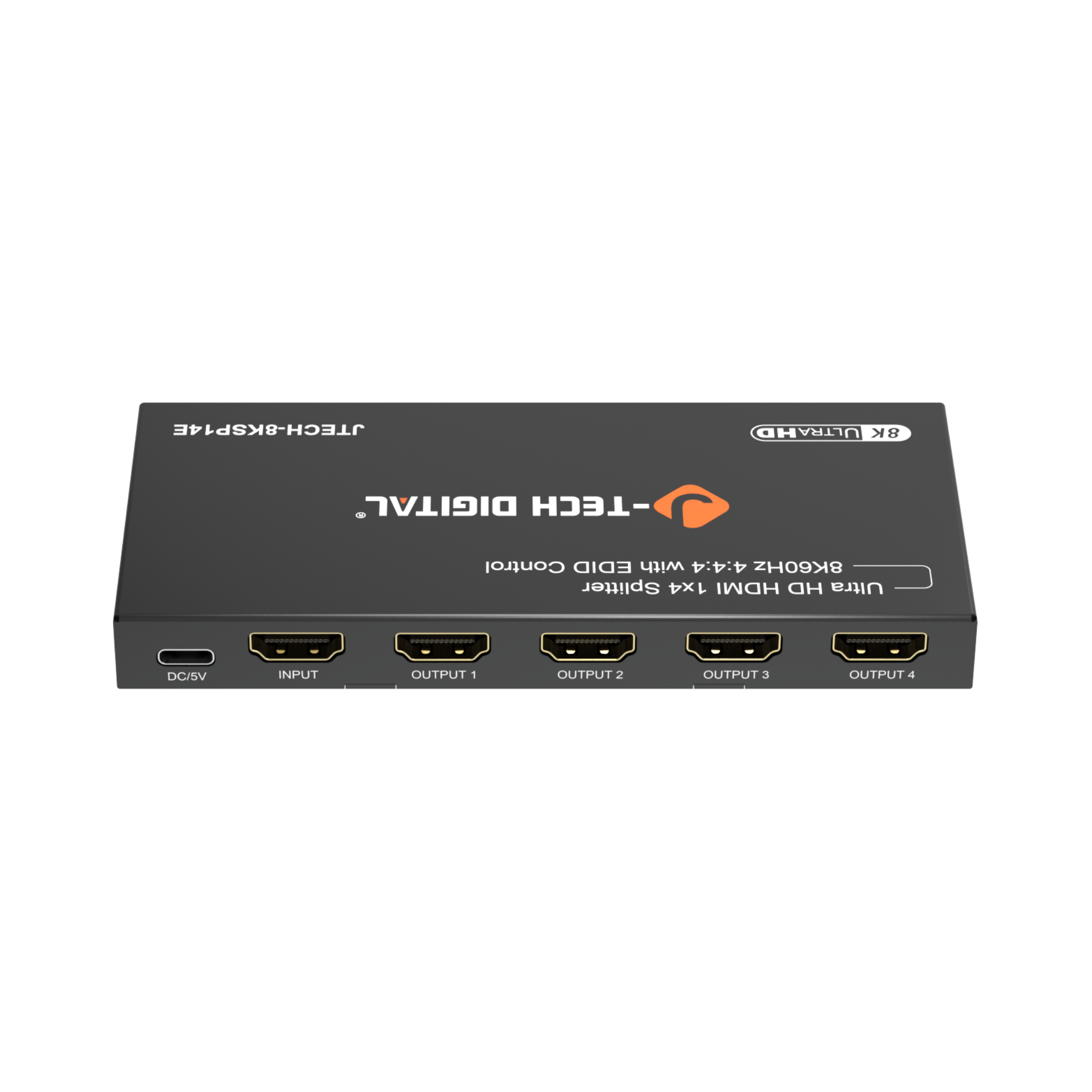 8k 4k 1080p hdmi splitter top back view