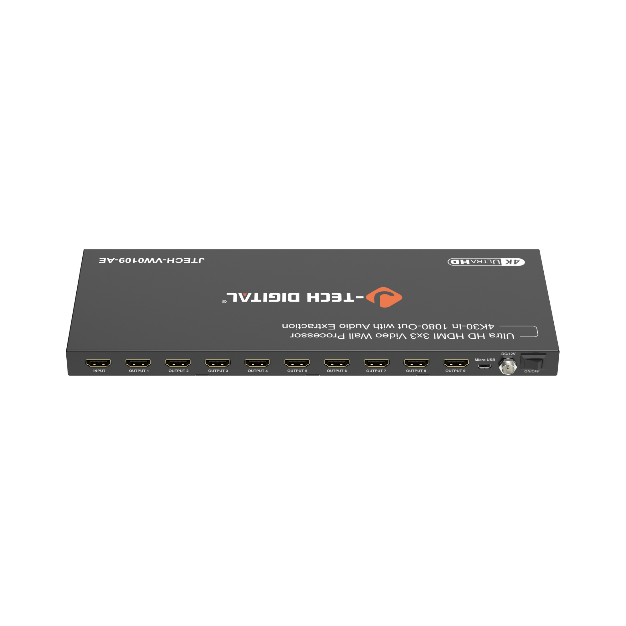 4k 3x3 hdmi video wall controller processor back view