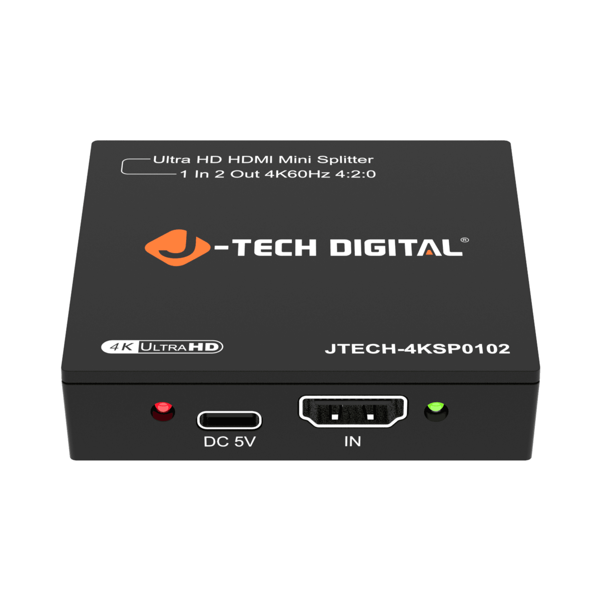 jtd-3283 1x2 4k hdmi splitter front hdmi input port