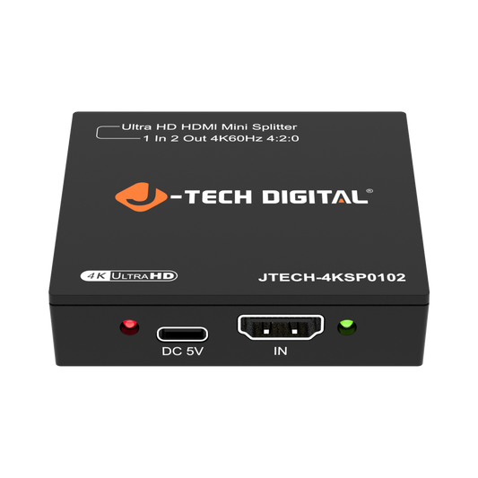 jtd-3283 1x2 4k hdmi splitter front hdmi input port