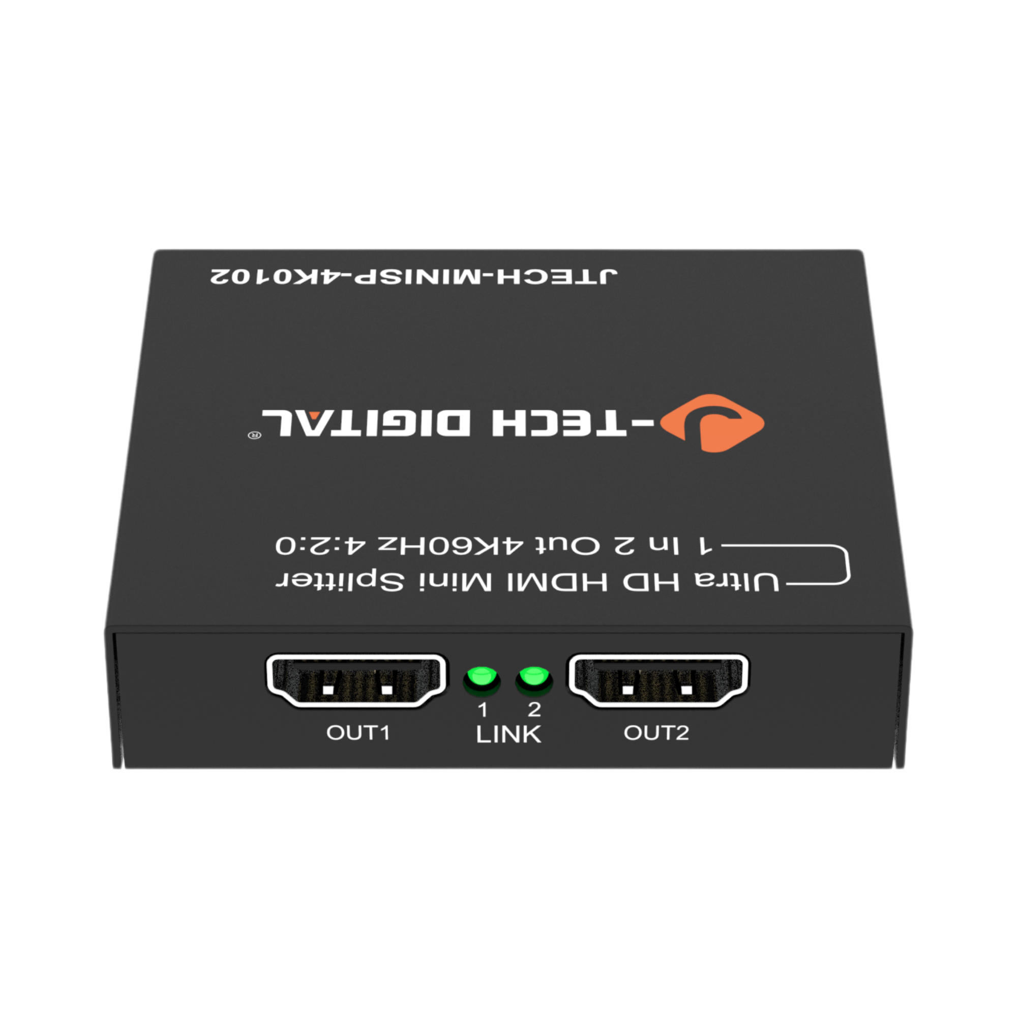 J-Tech Digital ultra HD HDMI mini splitter packaging on a white background