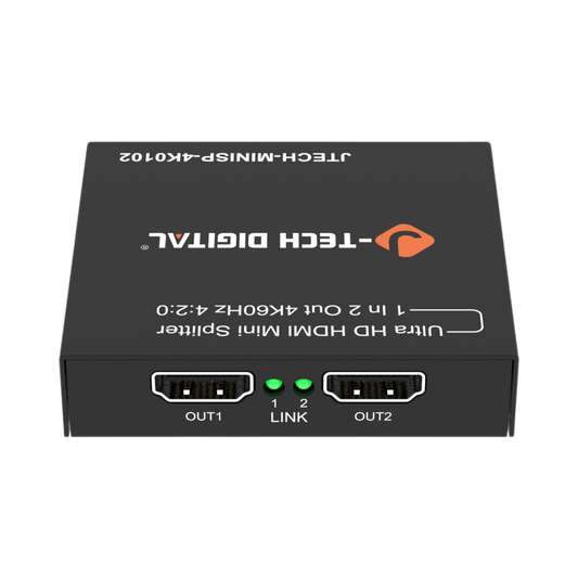 J-Tech Digital ultra HD HDMI mini splitter packaging on a white background