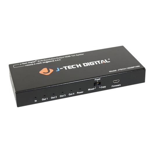 4K 60Hz 1x4 HDMI splitter - Distribute 1 HDMI signal to 4 displays