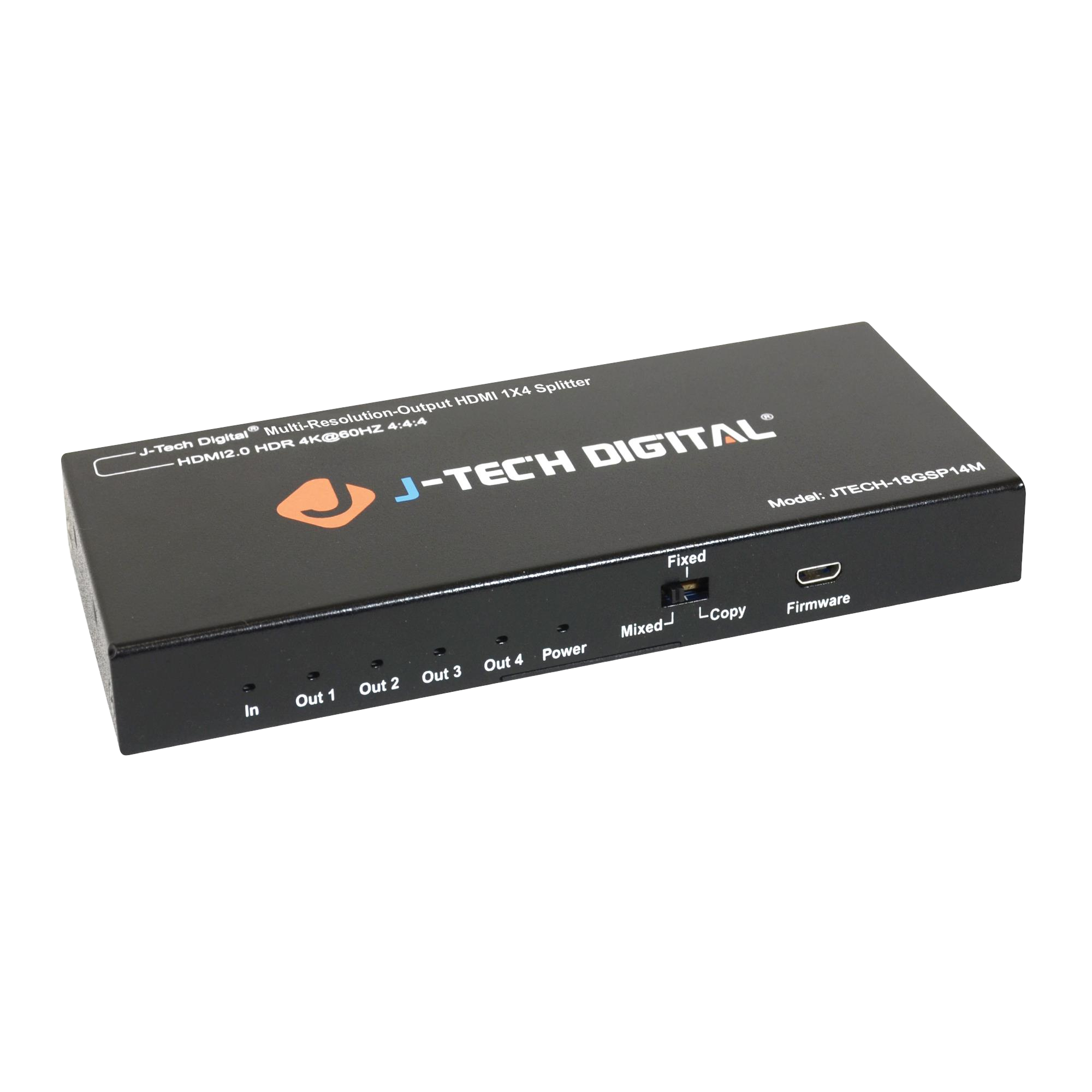 4K 60Hz 1x4 HDMI splitter - Distribute 1 HDMI signal to 4 displays