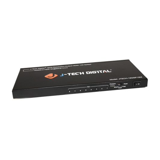 4K 60Hz 1x8 HDMI Splitter with Multi-Resolution Output Mode - Distribute 1 HDMI signal to 8 displays
