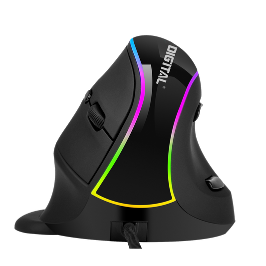 Wired Vertical Ergonomic Mouse with RGB Lighting