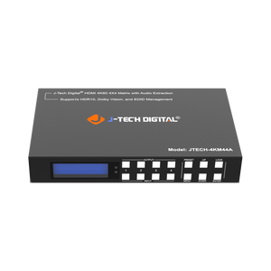 4K 60Hz 4x4 HDMI Matrix Switch with Audio De-Embedding | JTECH-4KM44A