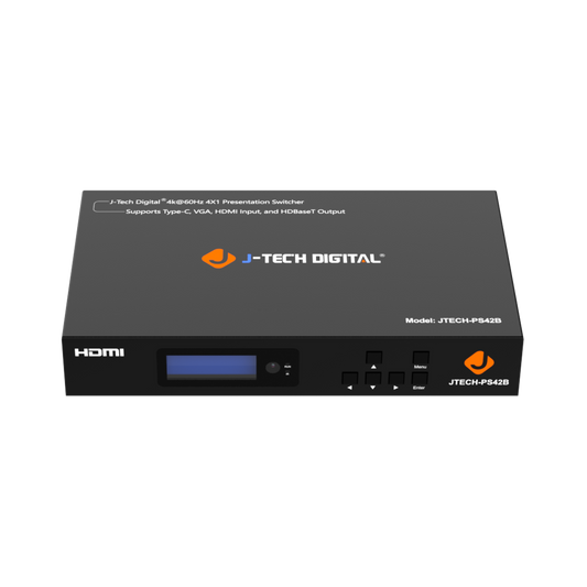 Professional 4K HDMI VGA USB-C Switch with HDBaseT Extension up to 130FT